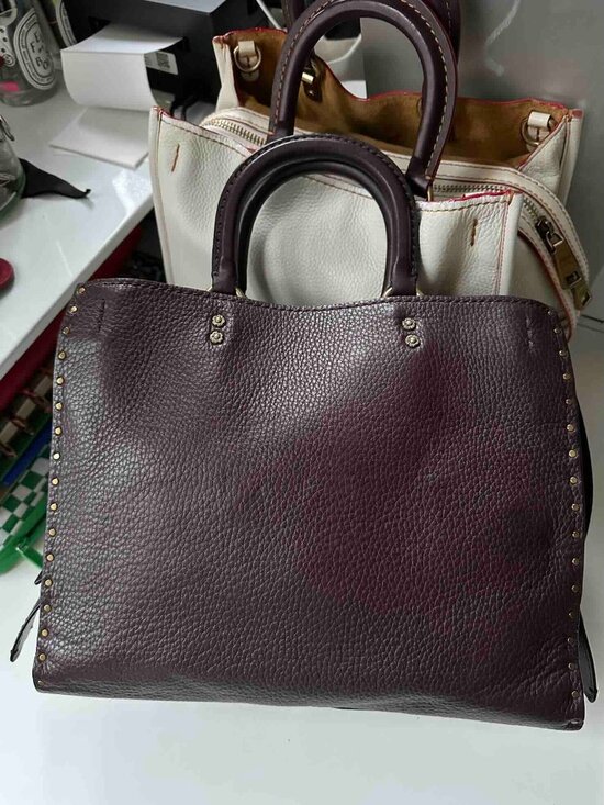 Coach Handbags - COACH Rogue 30/31 1941 Oxblood Brass Border Rivets TeaRose Leather bag RARE